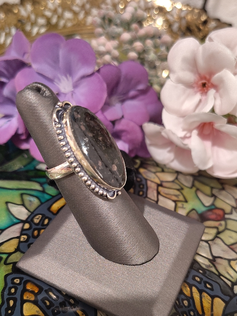 Coppernite Gemstone Ring 925 Silver - Size 6 - Picture 3 of 8